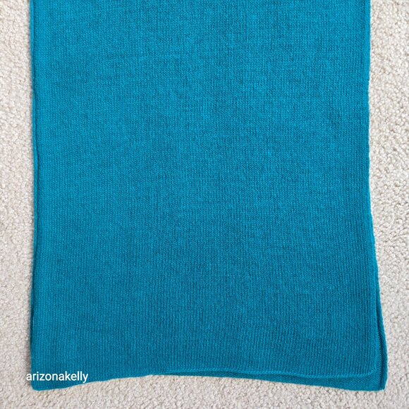 NWOT Portolano Cashmere Knit Teal Blue Scarf - Picture 6 of 9